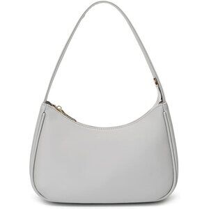 Women’s Grey Cute Hobo Tote Handbag Mini Clutch Purse with Zipper Closure